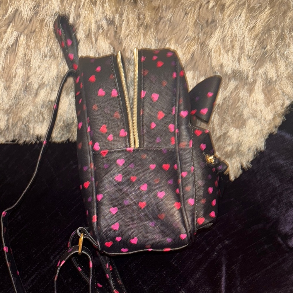 Chic Heart-Patterned Backpack With Bow - image 4